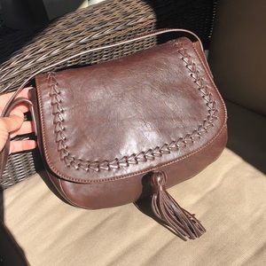 Brown leather crossbody